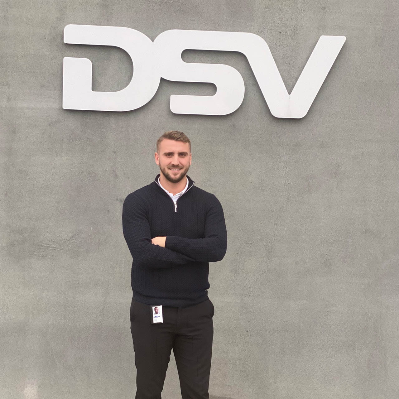 Picture of Mergim infront of DSV